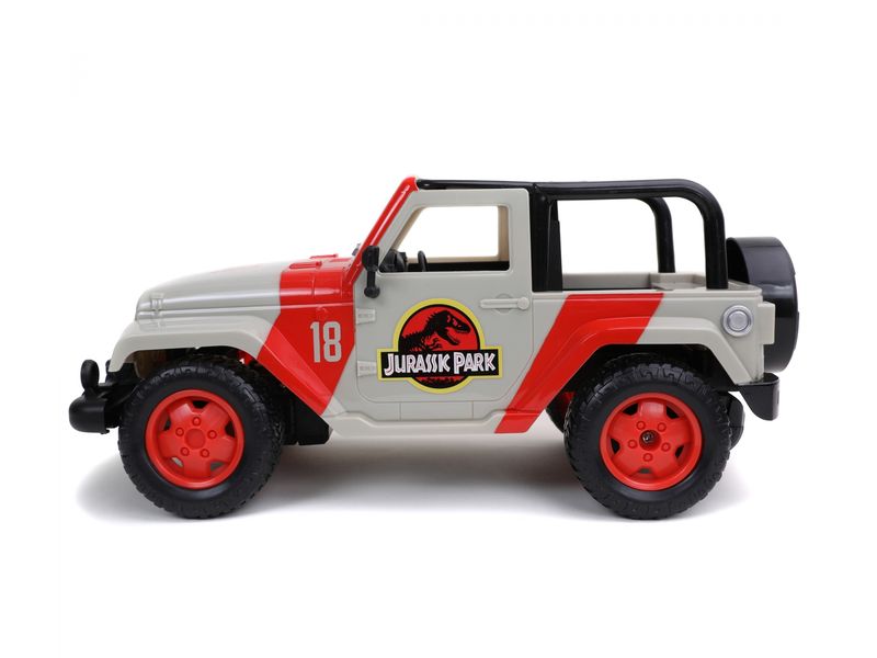 Jada Toys Jurassic Park RC Jeep Wrangler RTR, 1:16 Ferngesteuerter Jeep Wrangler Geländewagen im Jurassic Park Design