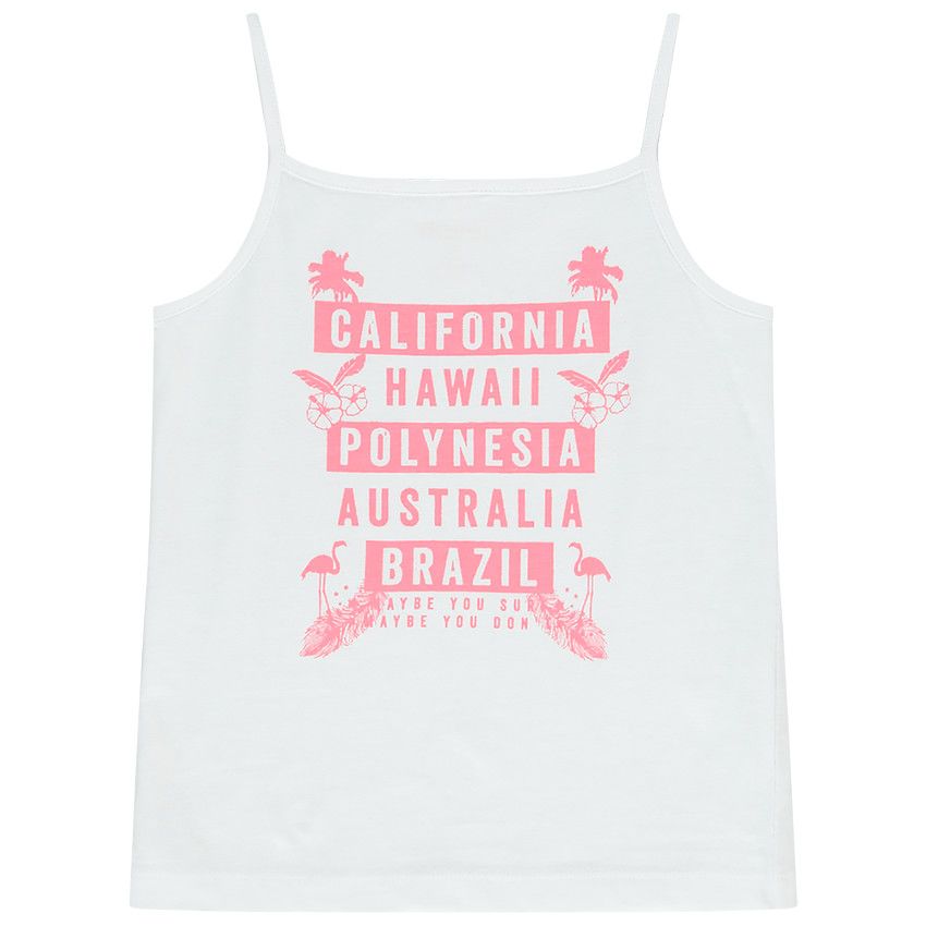 Débardeur en jersey print fantaisie pour fille - Blanc