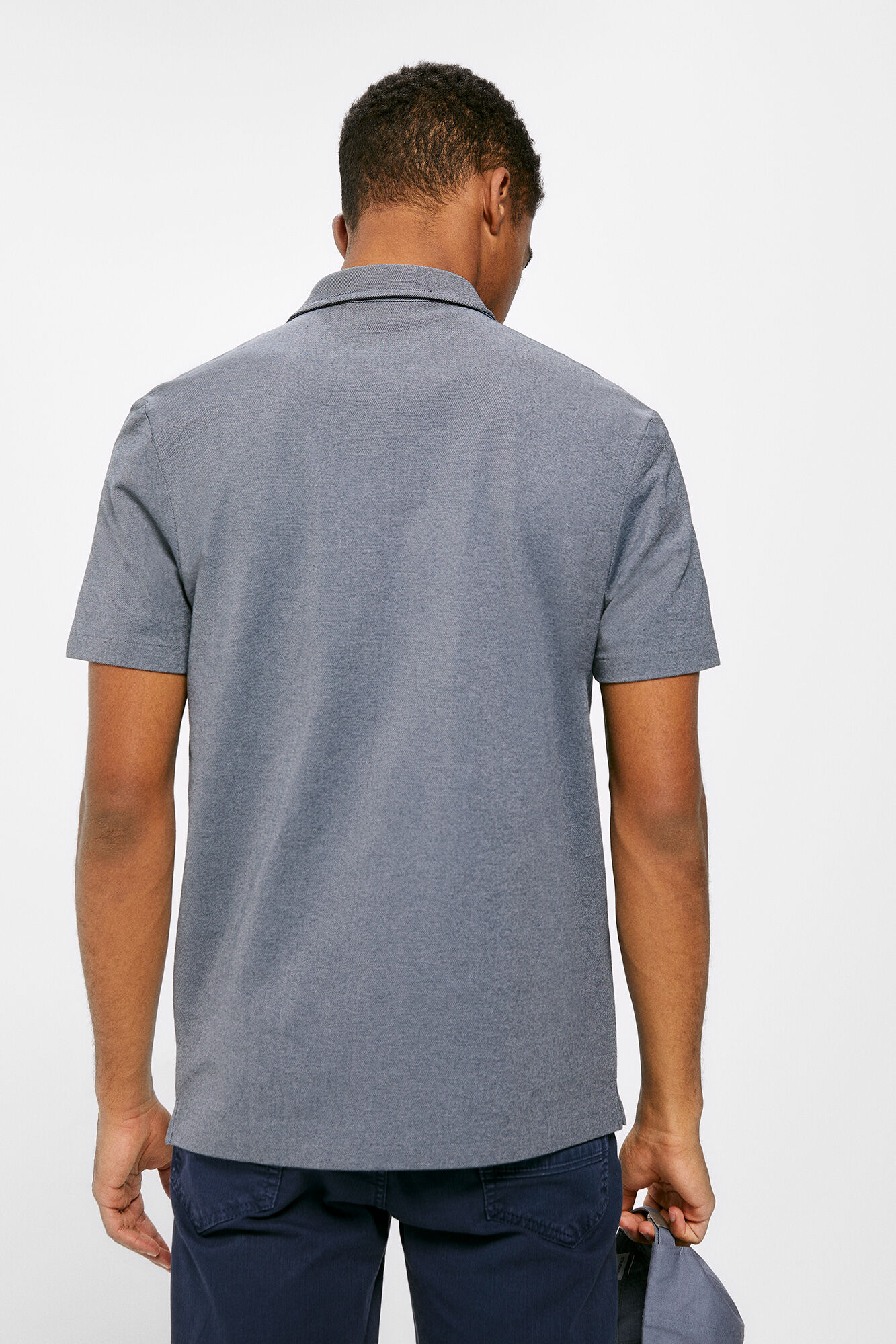 Camisa polo Oxford - azul escuro