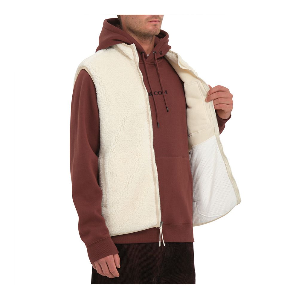 Volcom MUZZER FUZZAR - Polaire Homme dirty white