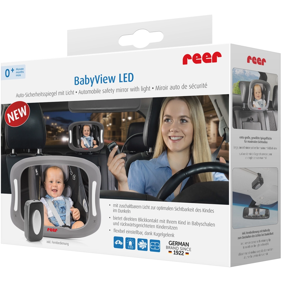 reer Auto-Sicherheitsspiegel BabyView LED mit Licht