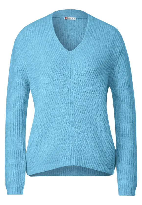 Pullover im Grobstrick - light aquamarine blue mel.