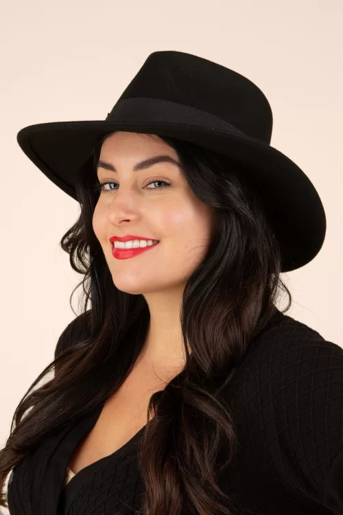 Bronté Clara Fedora hoed in zwart