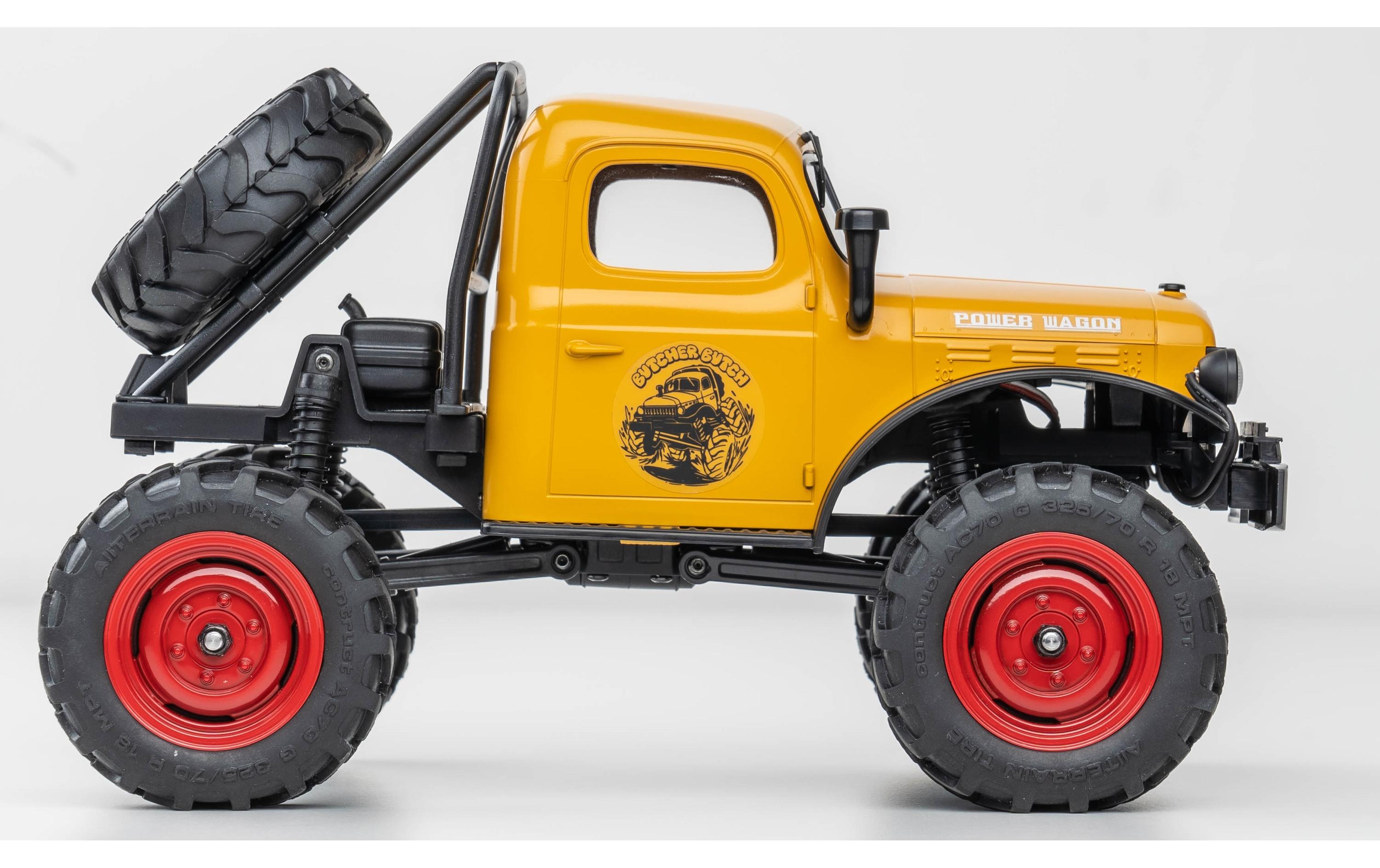 Scale Crawler FCX24 Power Wagon Mud-Racer, Gelb 1:24, RTR<br>Rock Crawler im Miniformat mit 2-Gang Getriebe