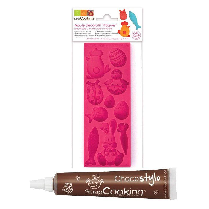 Moule pâte à sucre Pâques + 1 Stylo chocolat Scrapcooking