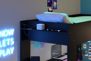 Parisot Gaming-Hochbett mit LED-Beleuchtung schwarz