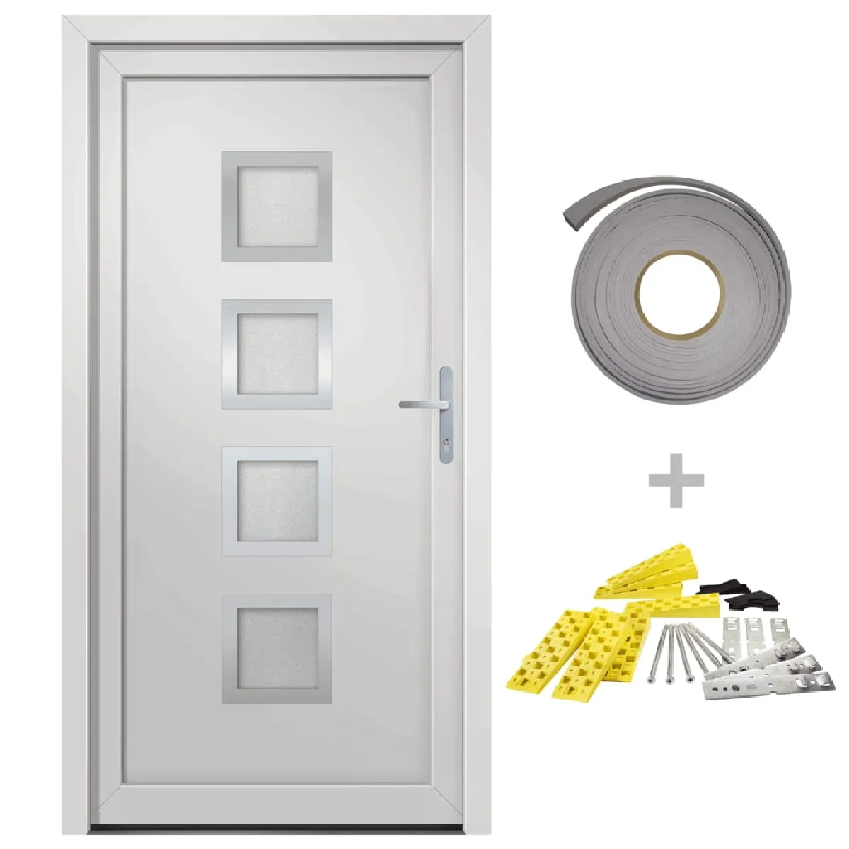 vidaXL Porte d'entrée 108x208 cm - Blanc