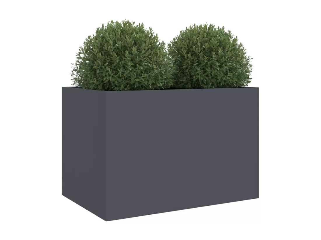 Jardinière anthracite 62x47x46 cm acier laminé à froid