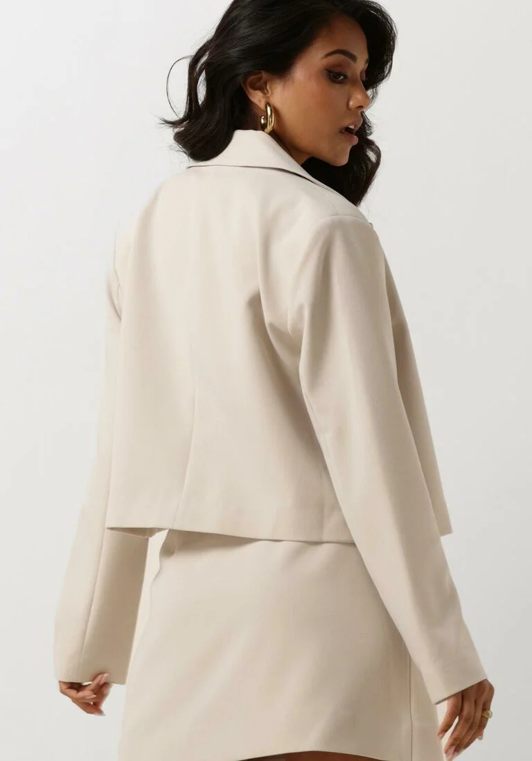 SECOND FEMALE beige second female blazer evie cropped blazer