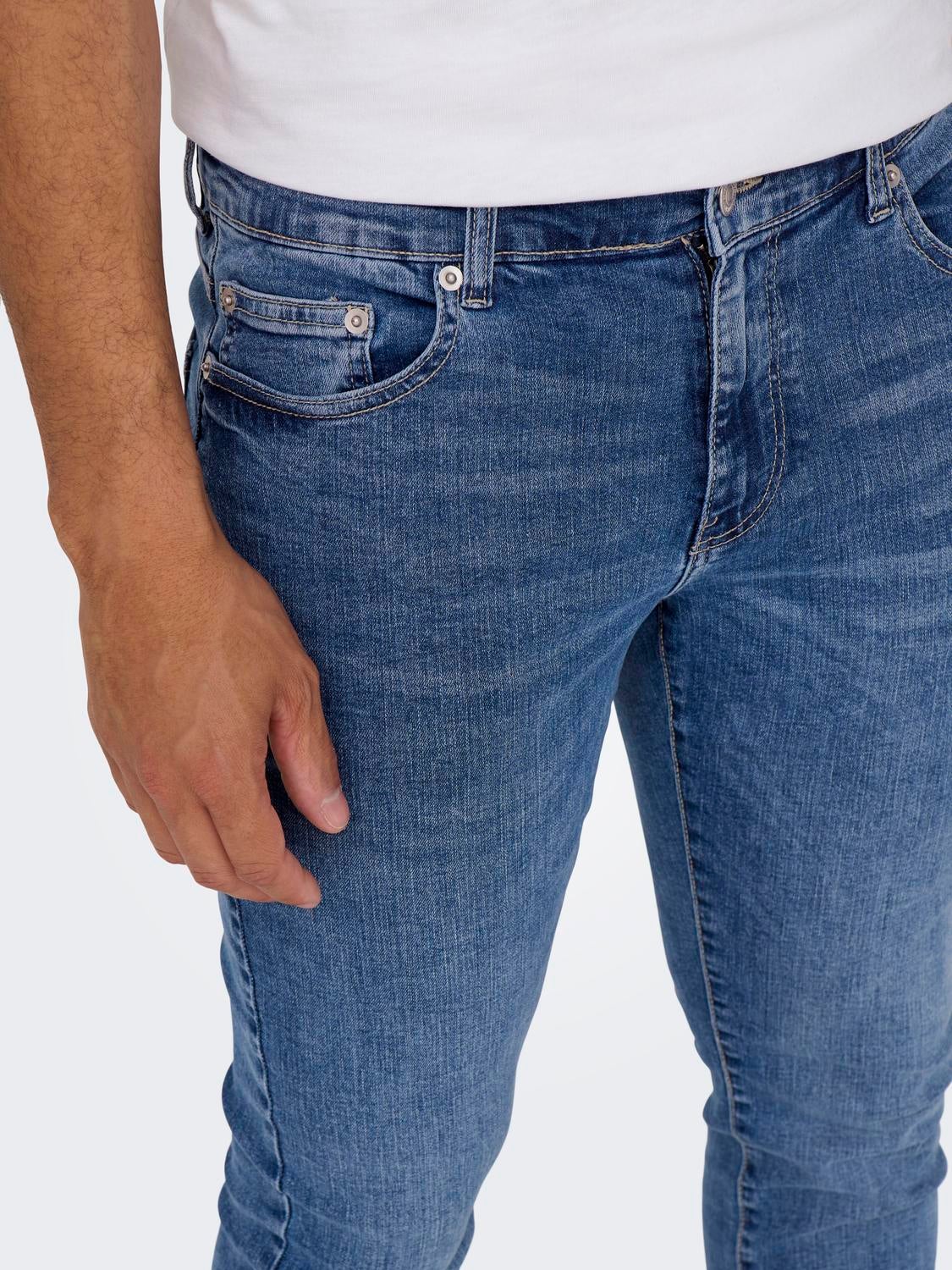 ONSLOOM Mid Rise Slim Fit Jeans Medium Blue Denim