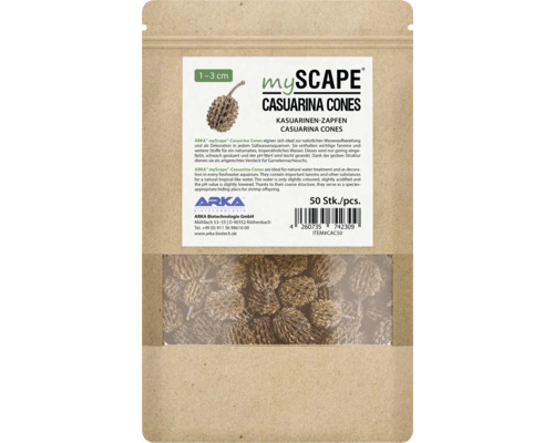 Casuarina Cones ARKA mySCAPE Casuarina Cones 1 - 3 cm 50 stuks natuurlijke waterverzorging, voedingssupplement, pH-verlagend met waardevolle humus- en fulvinezuren