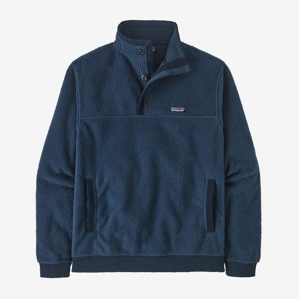 Herren-Fleecepullover mit Lammfellfutter und Knöpfen