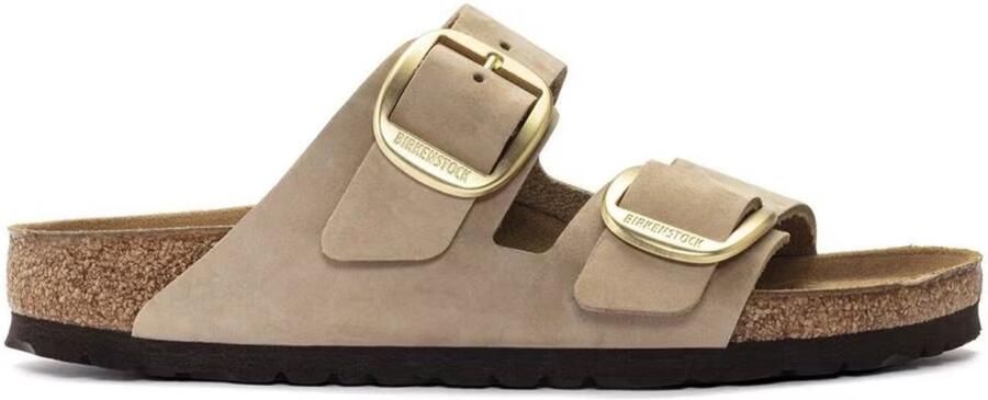 BIRKENSTOCK Slippers Dames Arizona Big Buckle Maat: 42 Materiaal: Nubuck Kleur: Beige