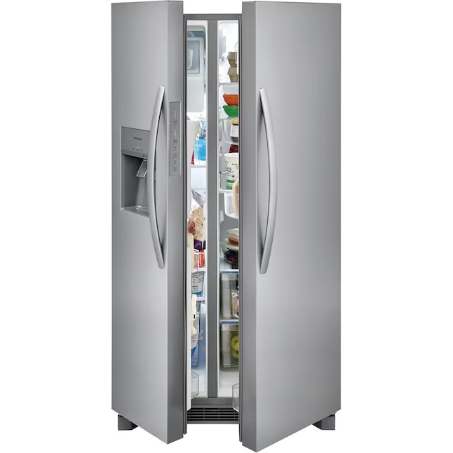 Refrigerador Frigidaire Side-by-Side de 25,6 pés cúbicos com máquina de gelo (aço inoxidável resistente a impressões digitais) ENERGY STAR