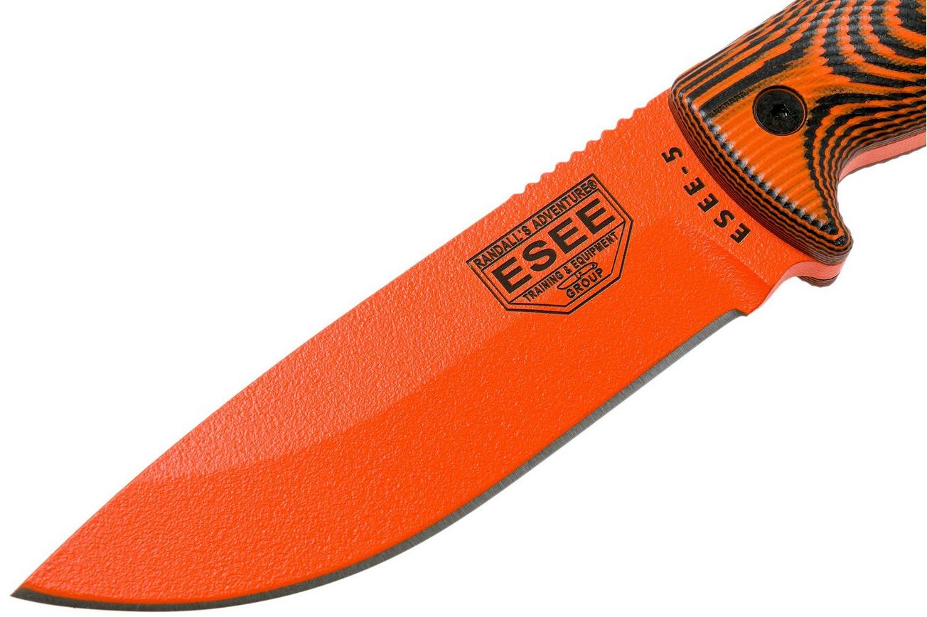 ESEE Model 5 Orange Blade 3D Orange-Black G10 survivalmes 5POR-006 kydex schede   clip plate