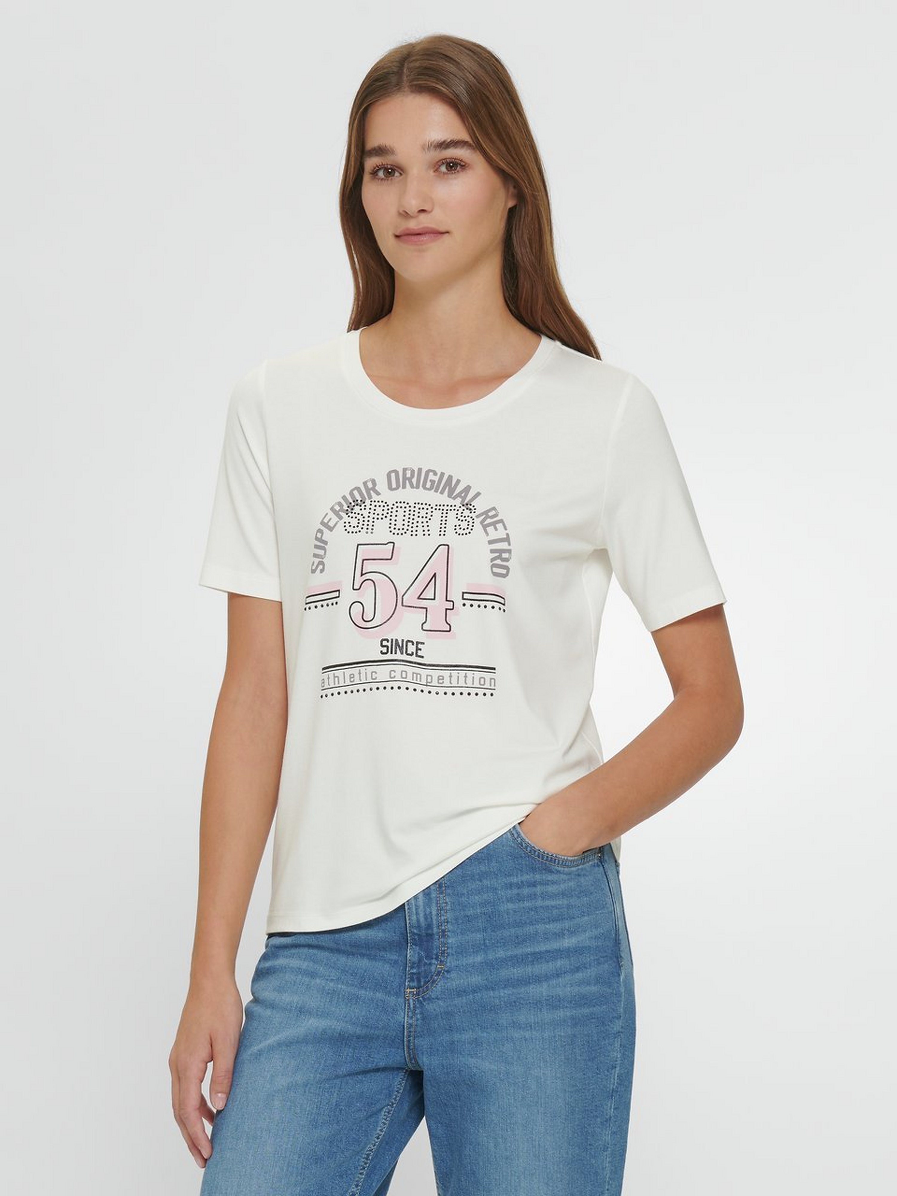 Rundhals-Shirt mit 1/2-Arm