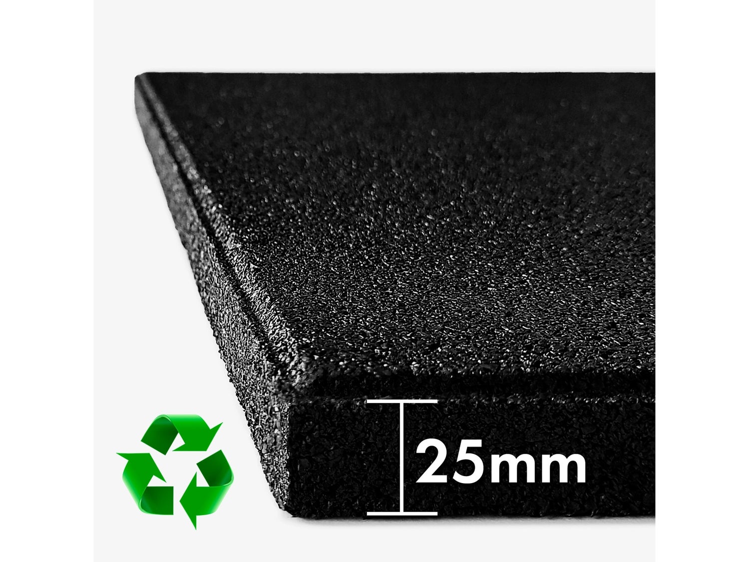 Valbeveiligingsmat, elastische mat, valbeveiligingstegel met drainage, 50 x 50 x 2,5 cm, zwart