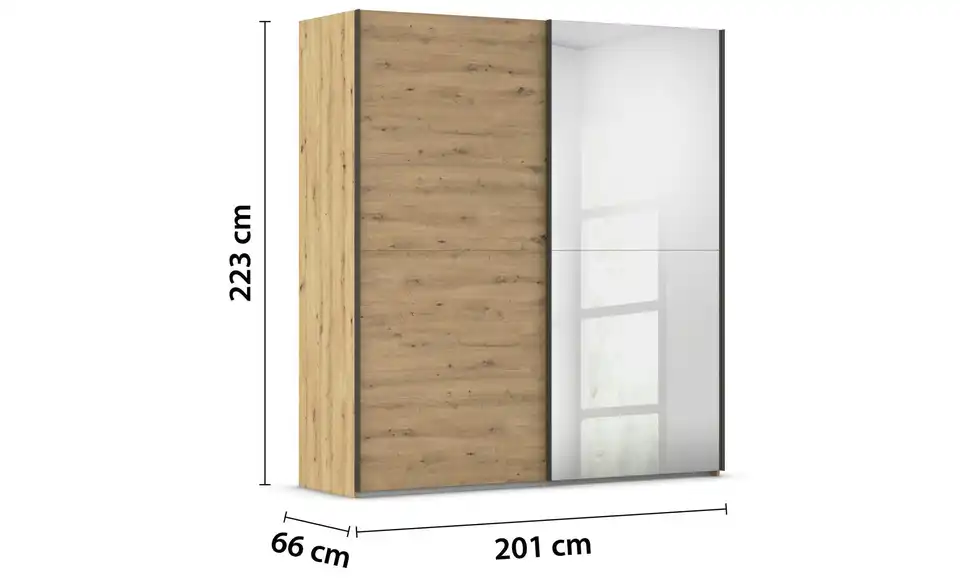 Schwebetürenschrank Fifty 201 cm 2 Stück