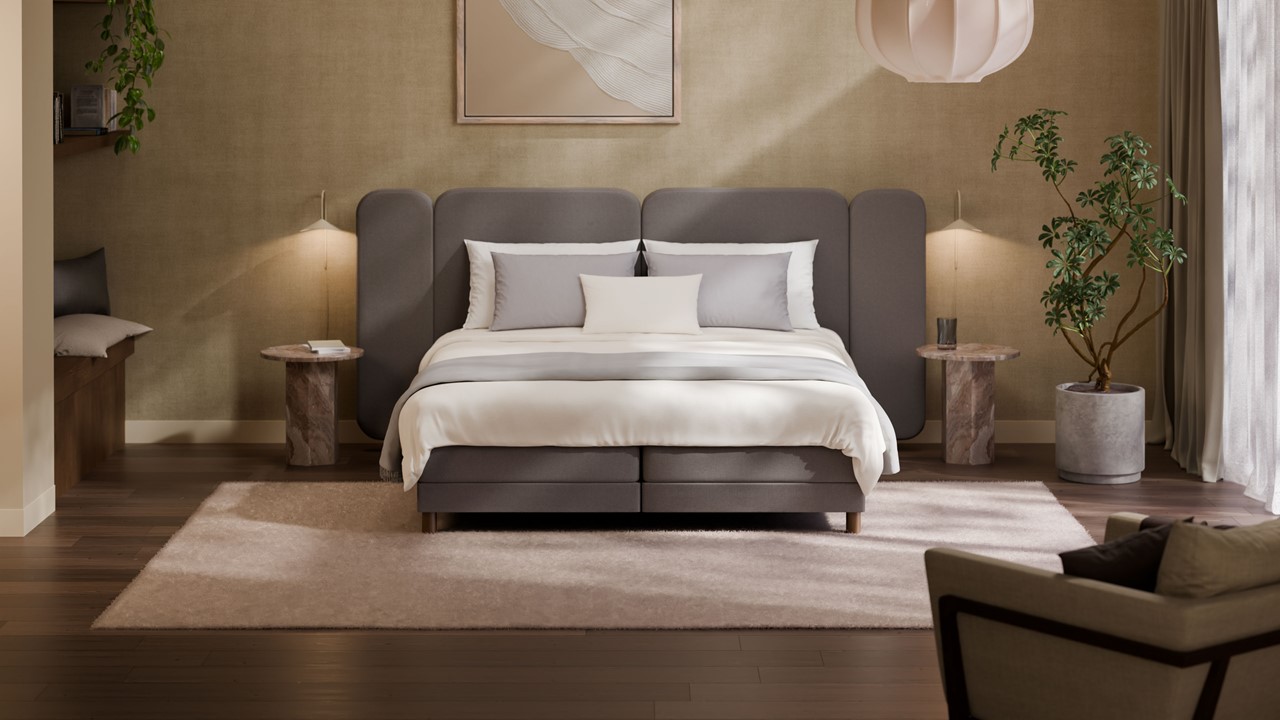 Elektrische boxspring Ridge met Kårlsson Excellence matras - Warm wool dark grey