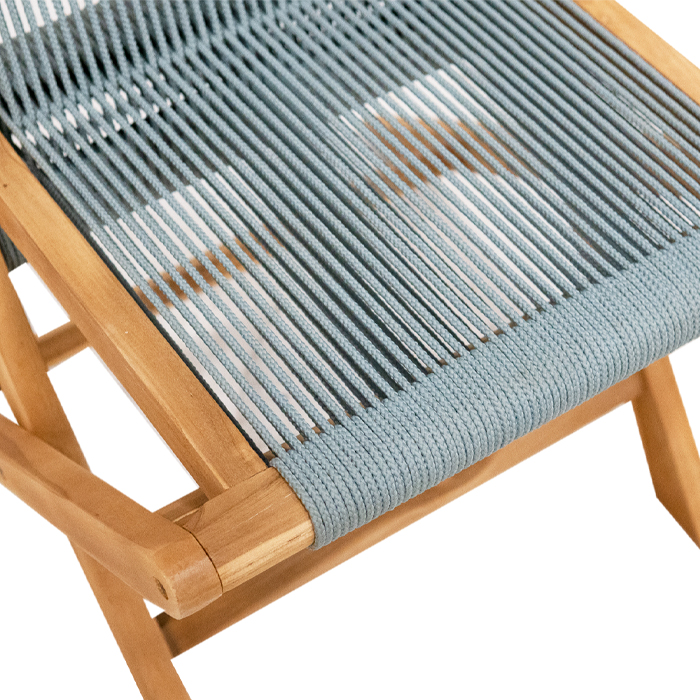 Klapstoel Teak Handgemaakt-steel blue
