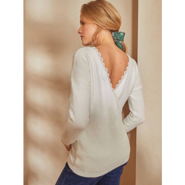 Vertbaudet Camisola Frente/Trás Especial Gravidez e Amamentação Branco 42/44