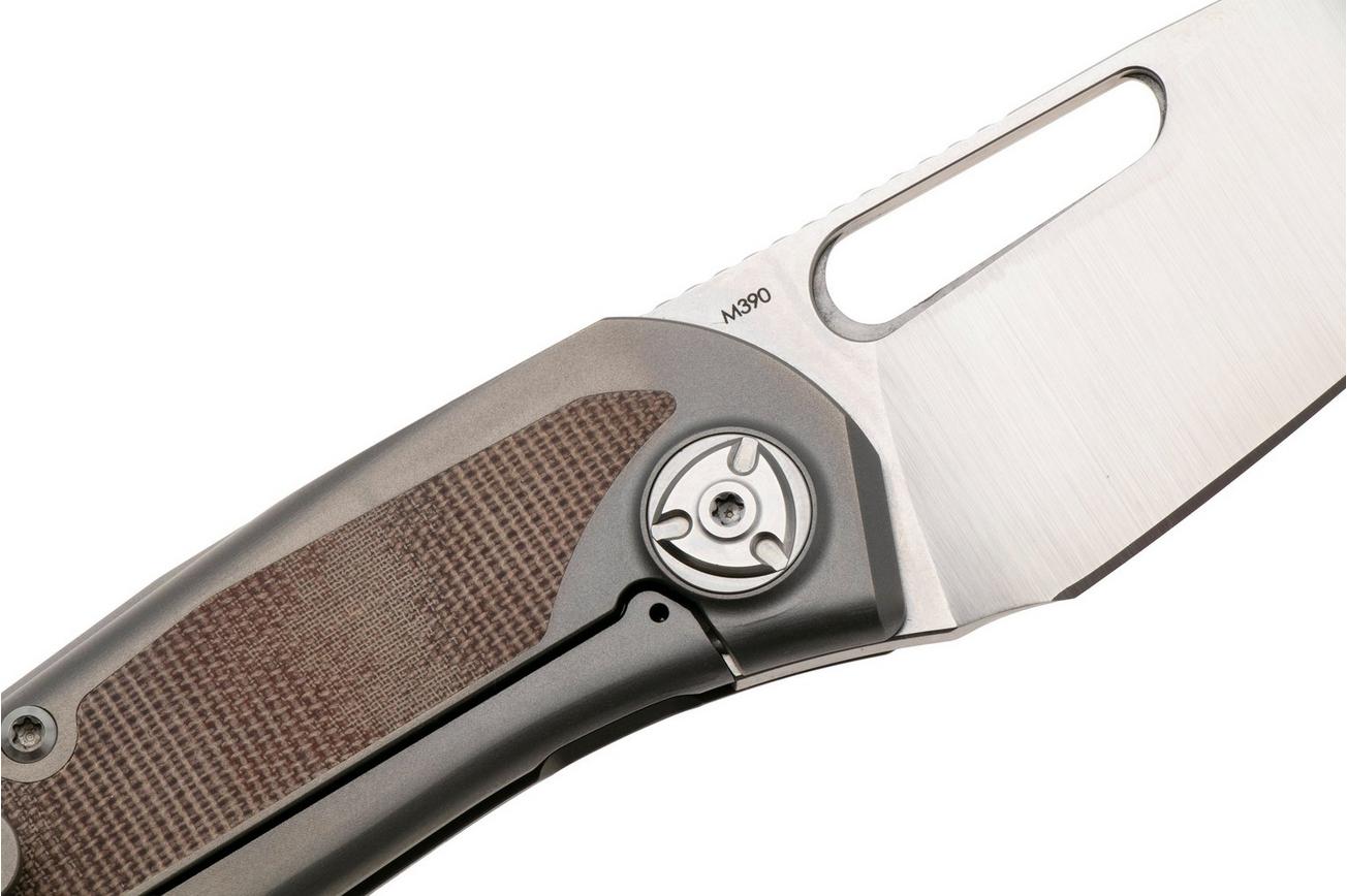 Liong Mah KUF V2 Kitchen Utility Folder, Brown Canvas Micarta zakmes