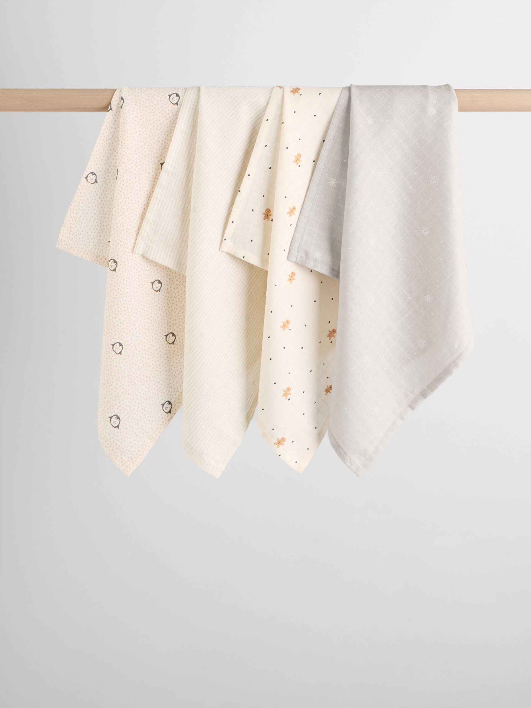 Wintericonen - Set van 4 mousseline babydoekjes
