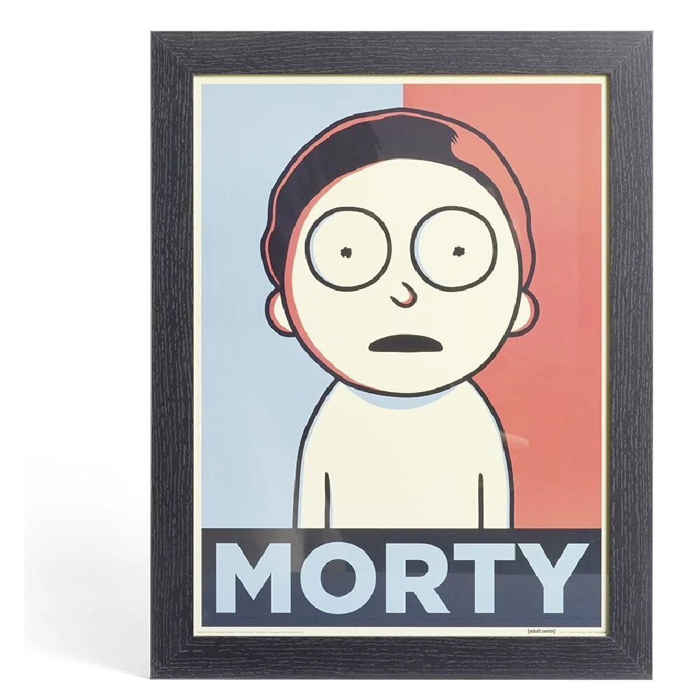 Affiche Morty Smith dans cadre bois noir 33,5x44,5xH1,5cm