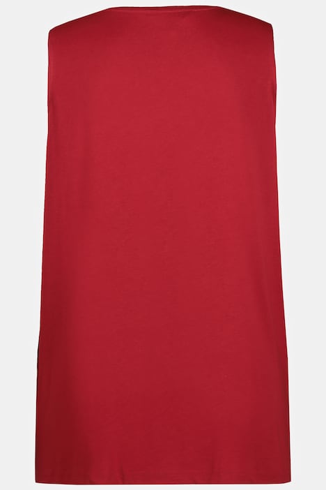 Top, Zierfalten, A-Linie, Rundhals, ärmellos, Modal