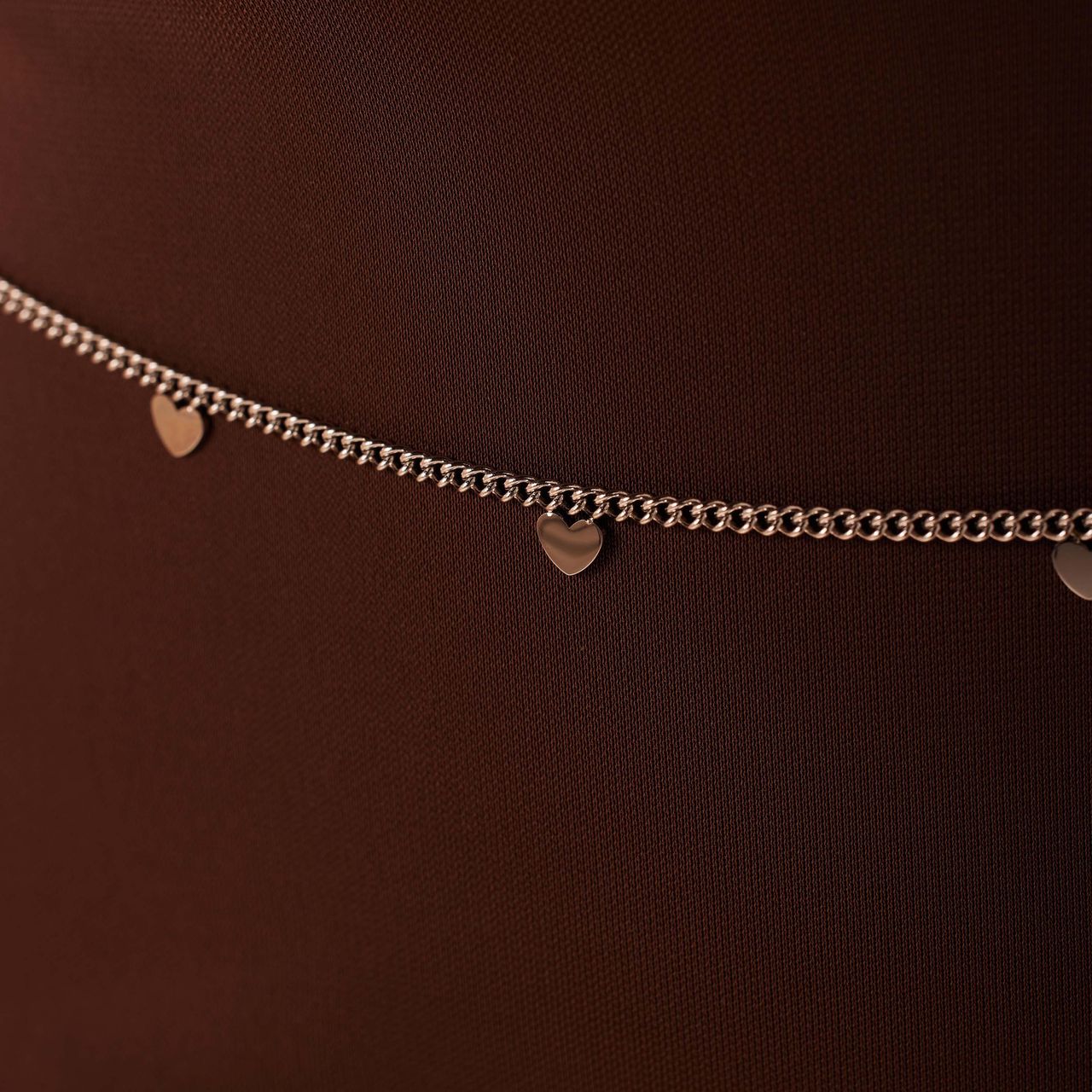 Stalen bodychain met hartjes