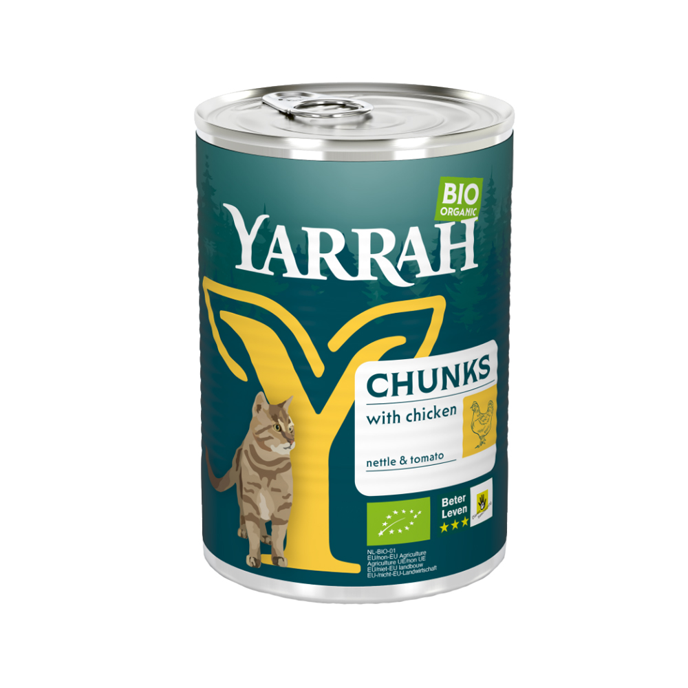 Yarrah - Natvoer Kat Blik Chunks met Kip Bio