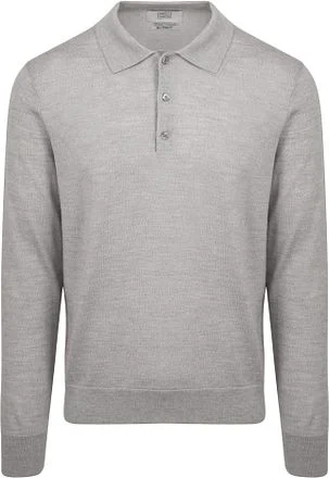 King Essentials The Robert Long Sleeve Poloshirt Merino Grijs KM111030002-C002T kopen