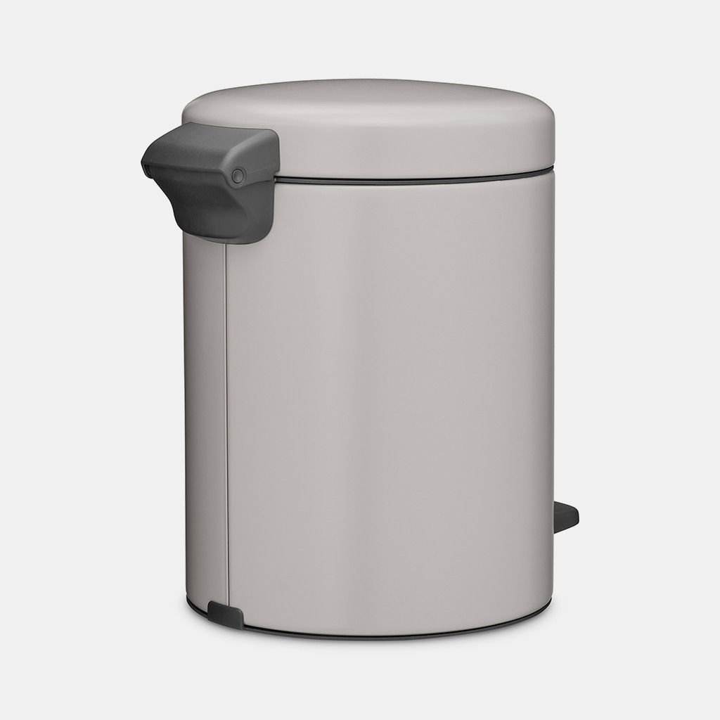 NewIcon Pedaalemmer, 5 liter, kunststof binnenemmer - Soft Grey
