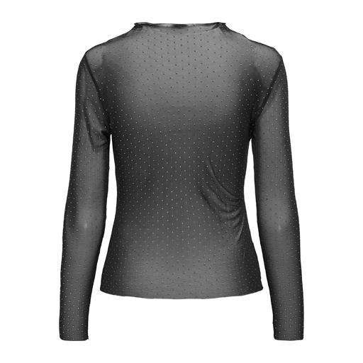 JDY Yelsa Mesh Bluse, Black Silver Studs, M