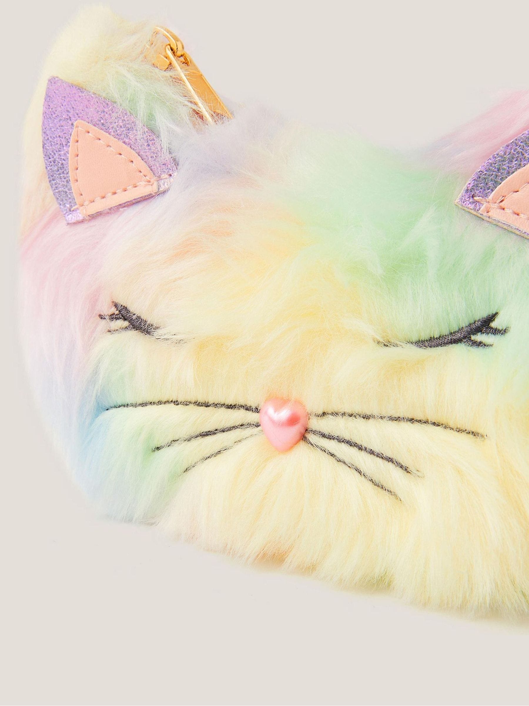 Monsoon Fluffy Rainbow Cat Bag