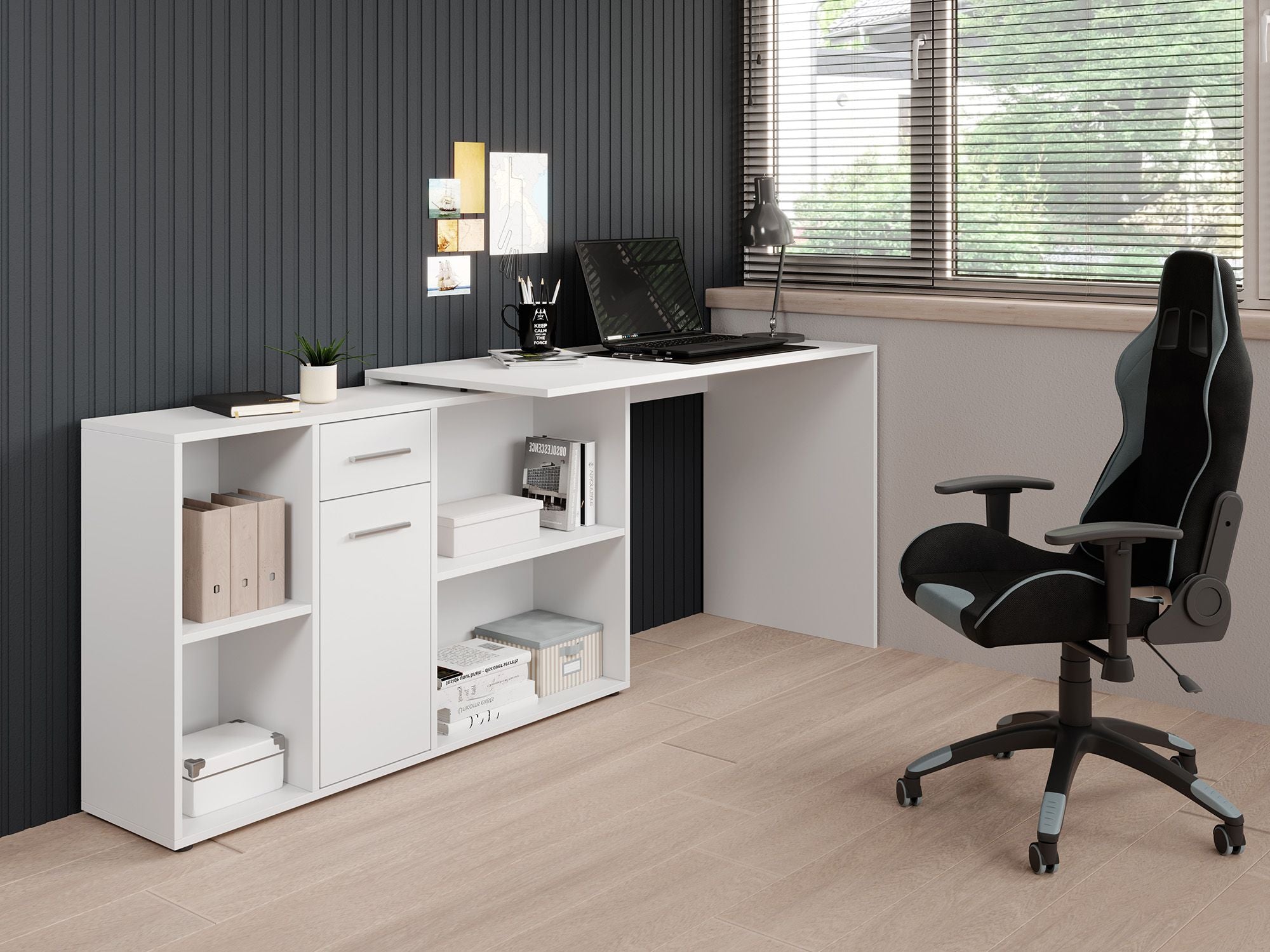 Crister - Bureau - Wit - 122x120 cm