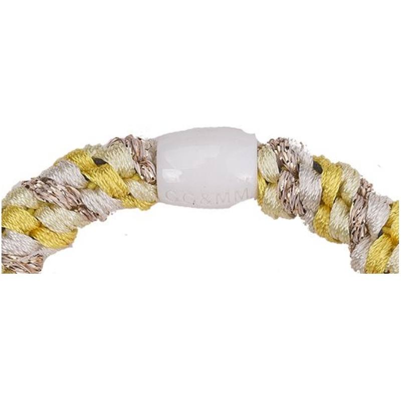 By Stær BRAIDED Hairtie - Multi Yellow, Off White Glitter
