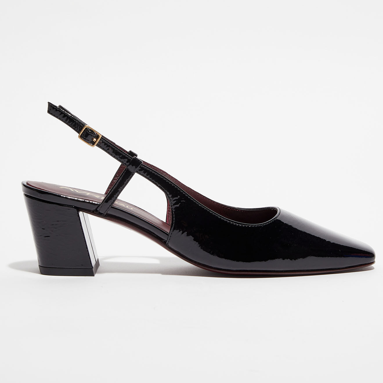 Avril Gau Slingbacks en Cuir verni Ning noires - Talon 6 cm