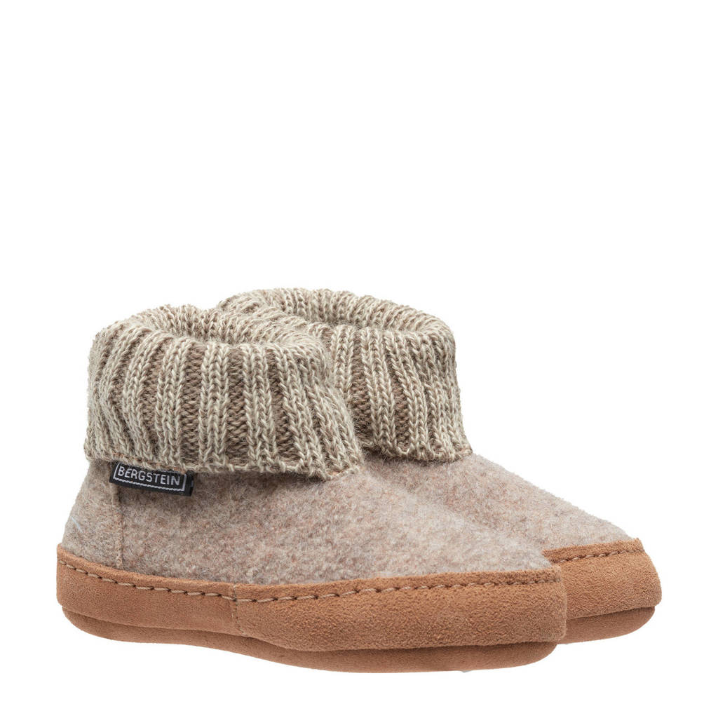 Bergstein wollen pantoffels beige