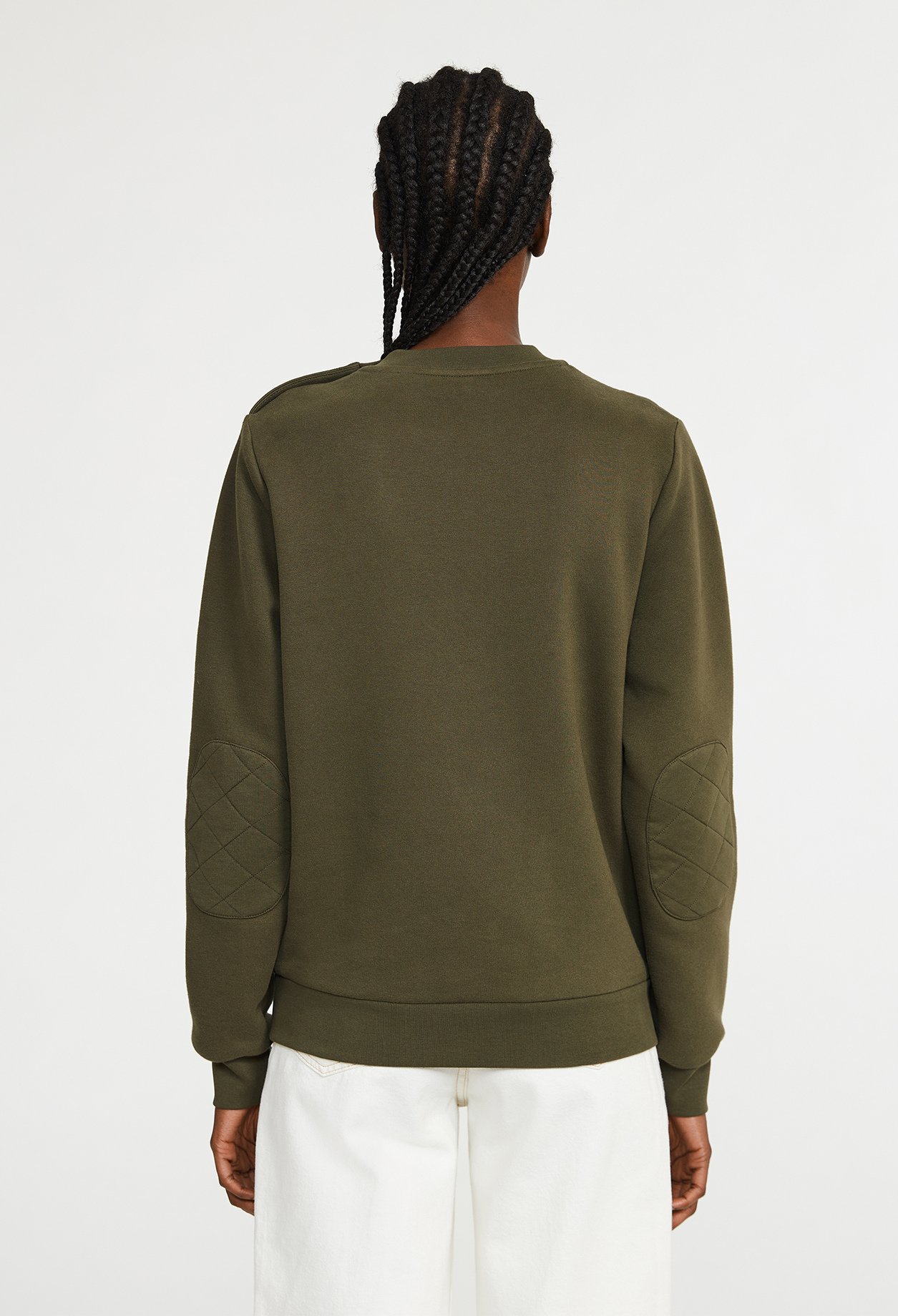 Sweatshirt kaki &agrave; manches longues