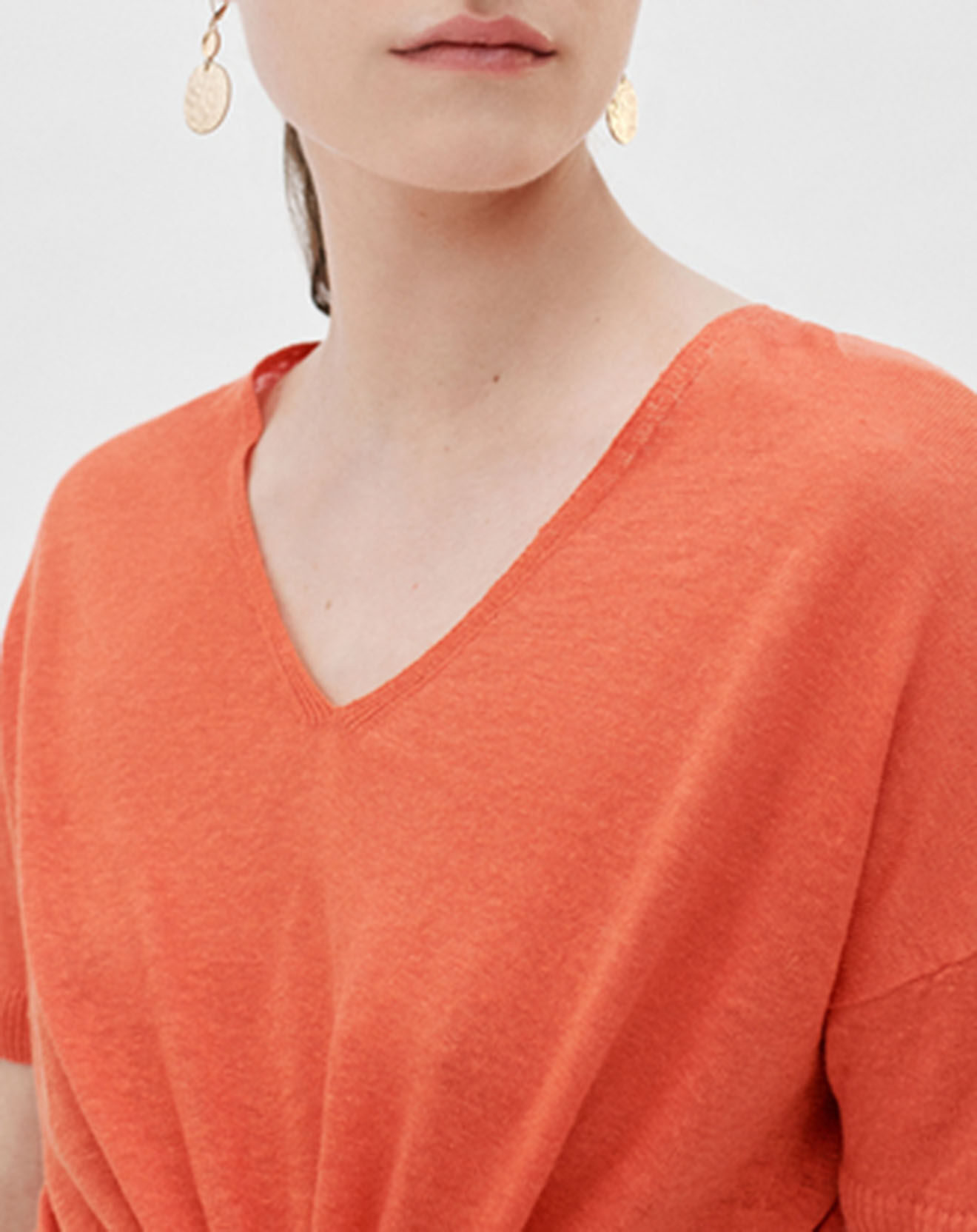Caroll Pull 100% Lin Aurore coquelicot