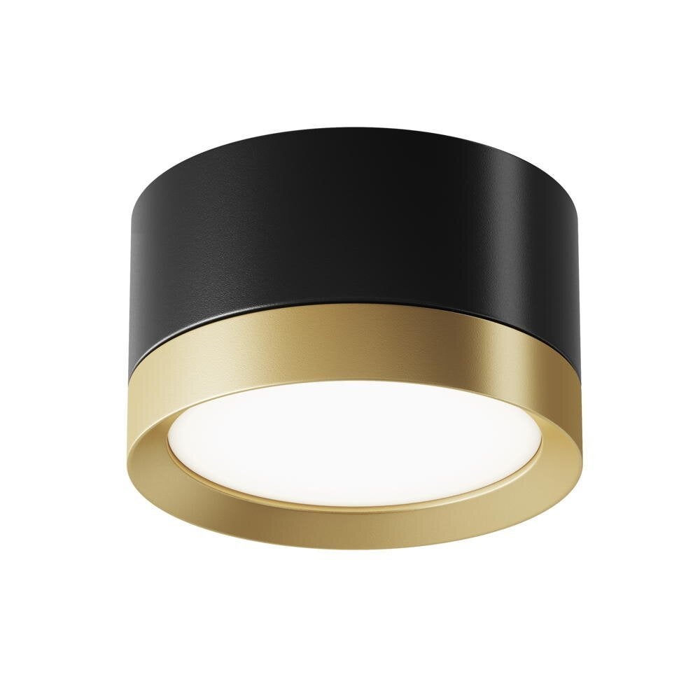 Hoop plafondopbouwlamp in zwart en goud GX53 50mm