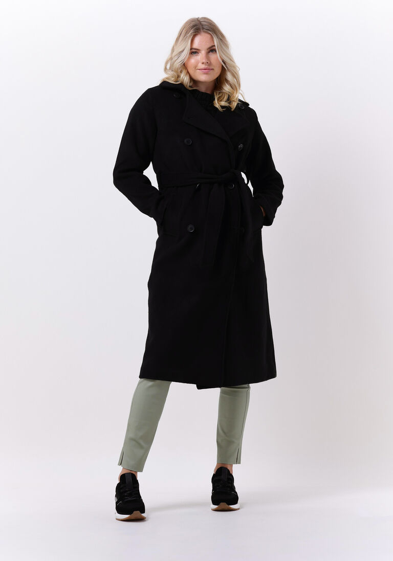 OBJECT zwarte object mantel clara wool coat