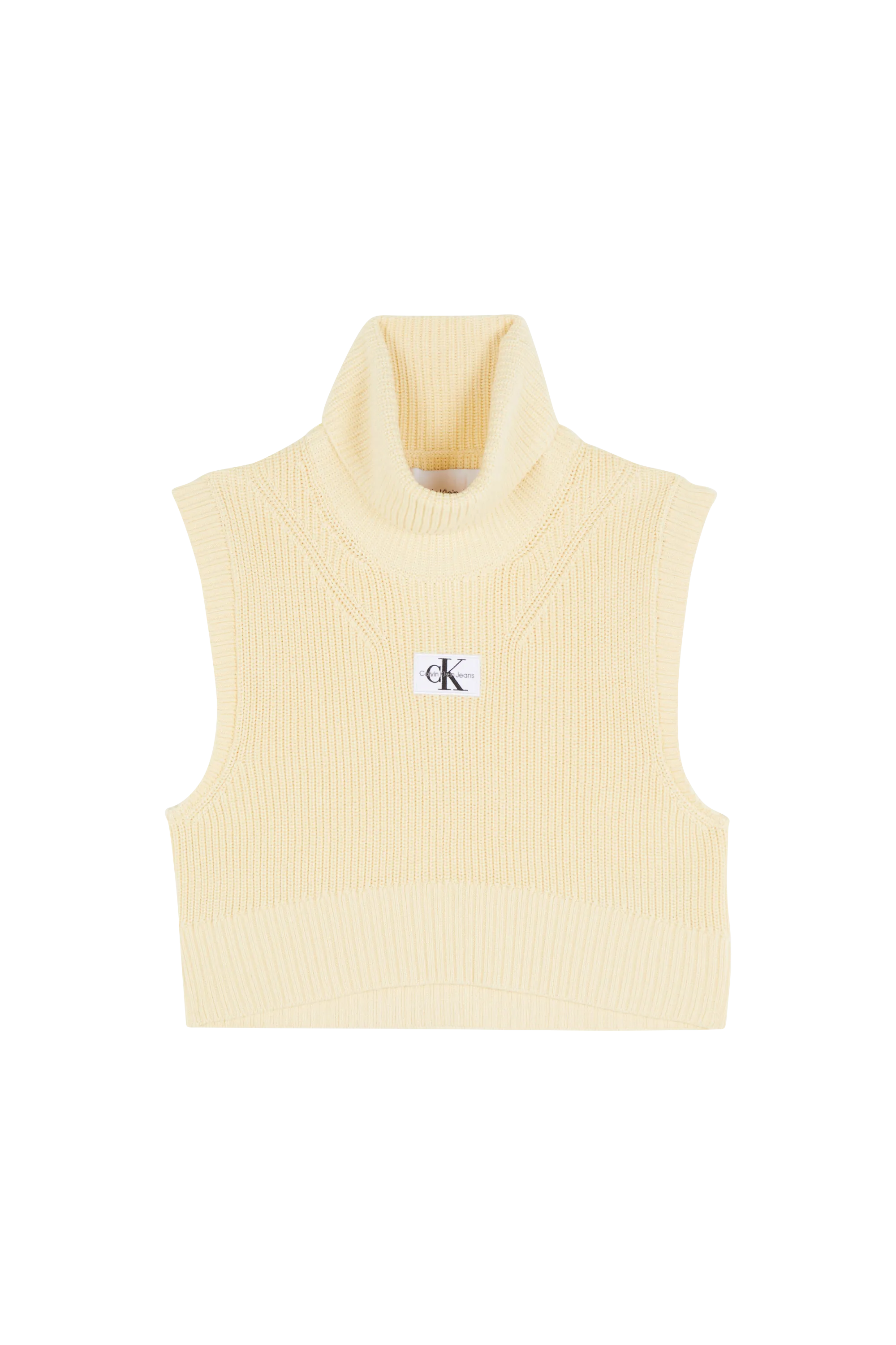 CALVIN KLEIN JEANS Pull WOVEN LABEL SWEATER Jaune
