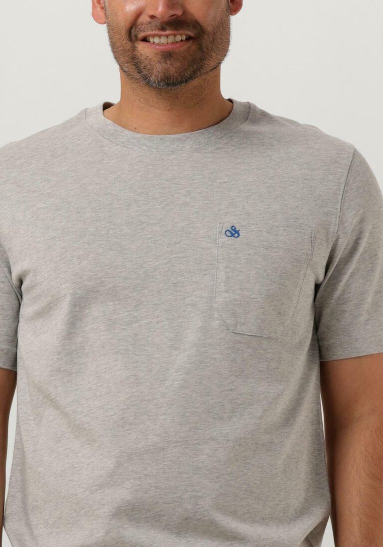 SCOTCH & SODA grijze scotch & soda t-shirt crewneck pocket tee