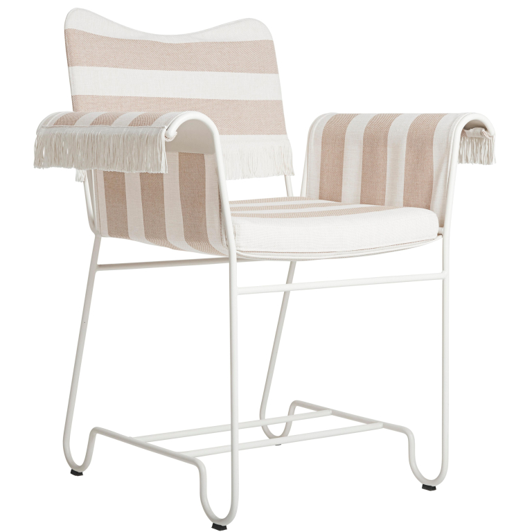 Gubi Tropique tuinstoel wit frame met franje leslie/limonta 40
