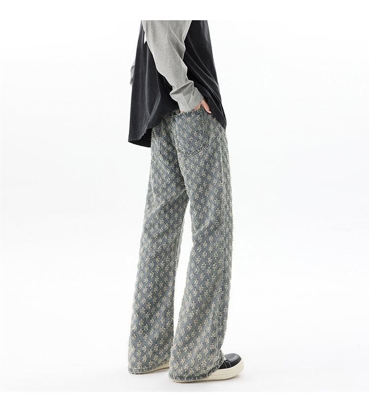 Sheck - Mid Rise Washed Distressed Straight Leg Jeans (diverse designs)