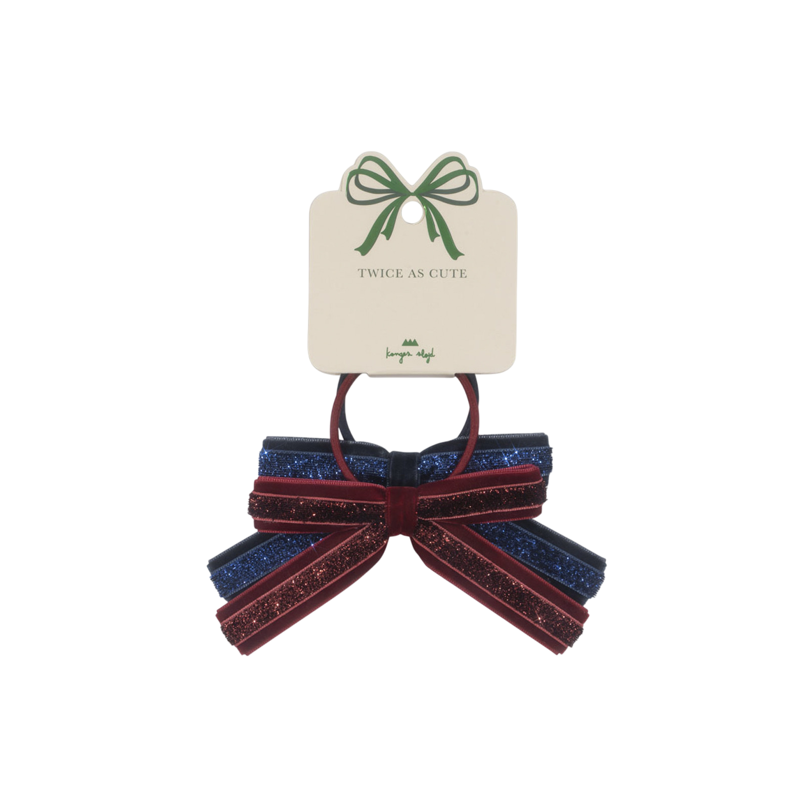 Haargummi 2er Set Velvet Bow Red Navy