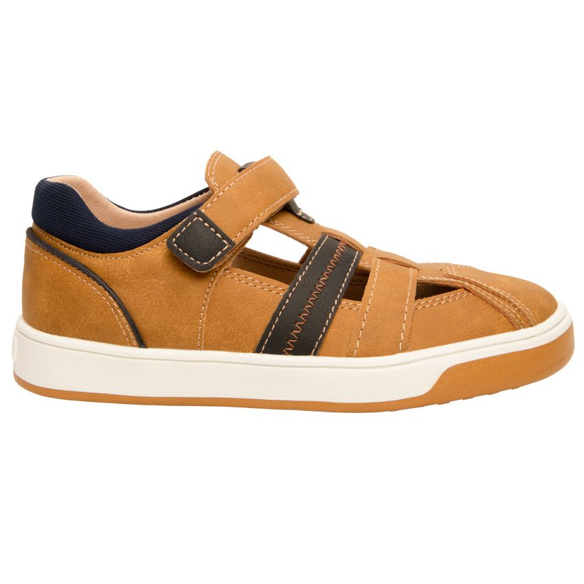 Nu-pieds effet cuir à velcro pour garçon - Marron