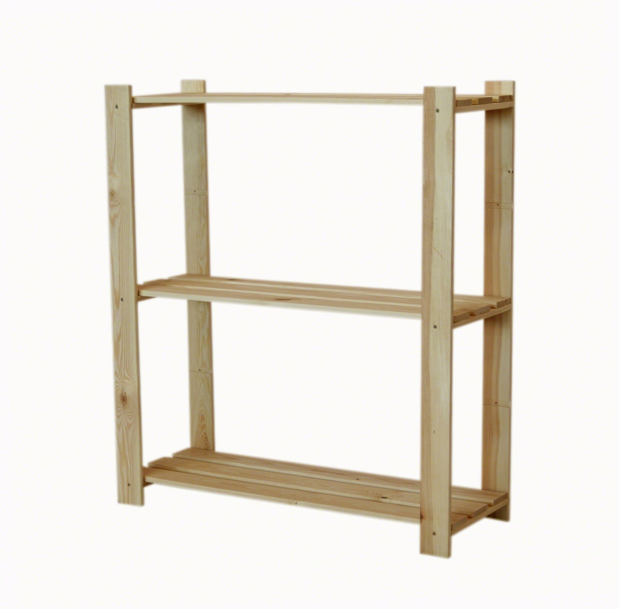 PROREGAL Houten Plank Pinepeak HxBxD 90 x 80 x 38 cm 3 Planken 1,2 cm Dik Dennenhout Natuurlijk